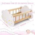 thumbnail image 3 of Cama para muñecas BABESIDE, cuna mecedora de madera para muñecas de 30 a 40 cm, 3 of 6