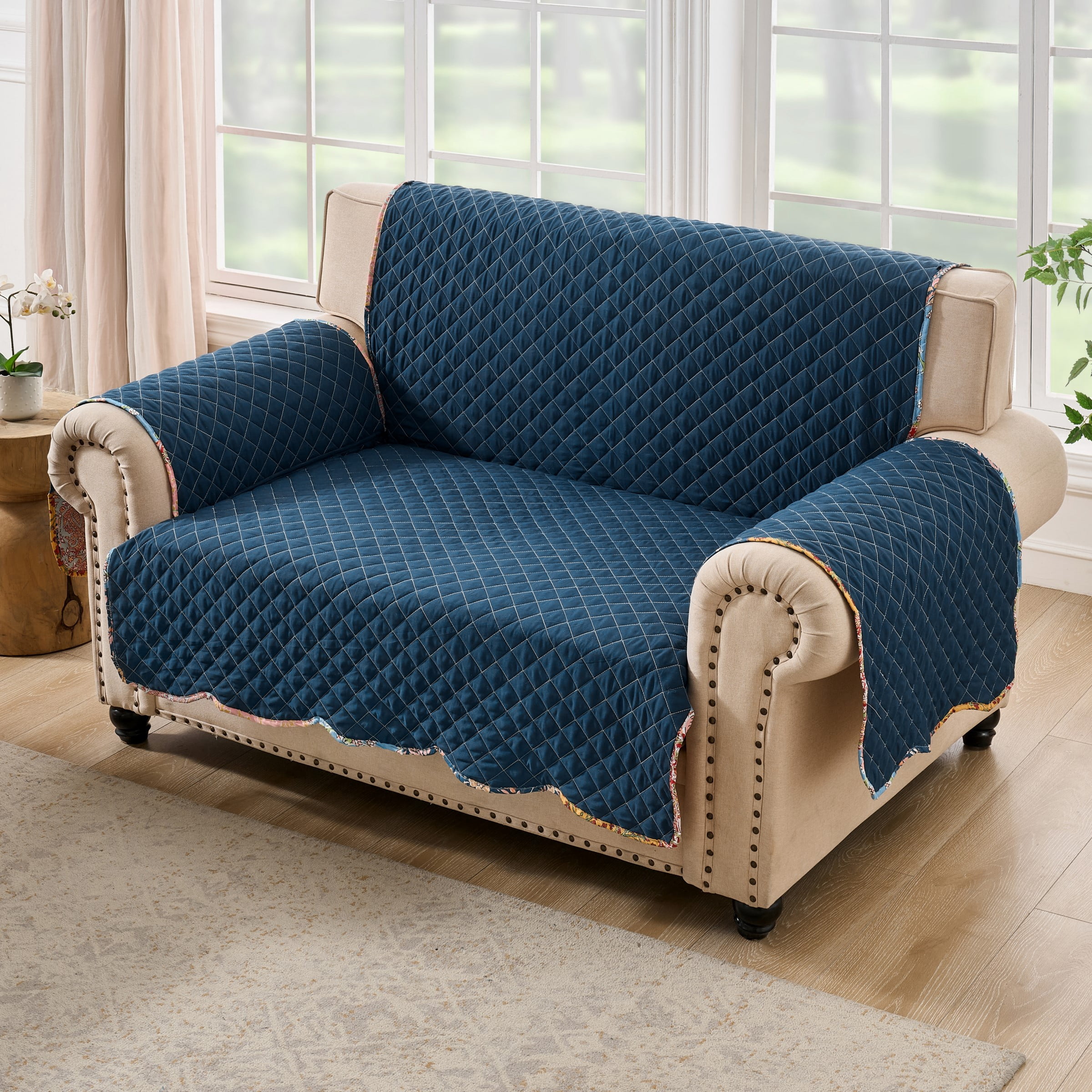 Greenland Home Fashions Tangier Boho Print Print Reversible Slipcover/Furniture Protector, Loveseat
