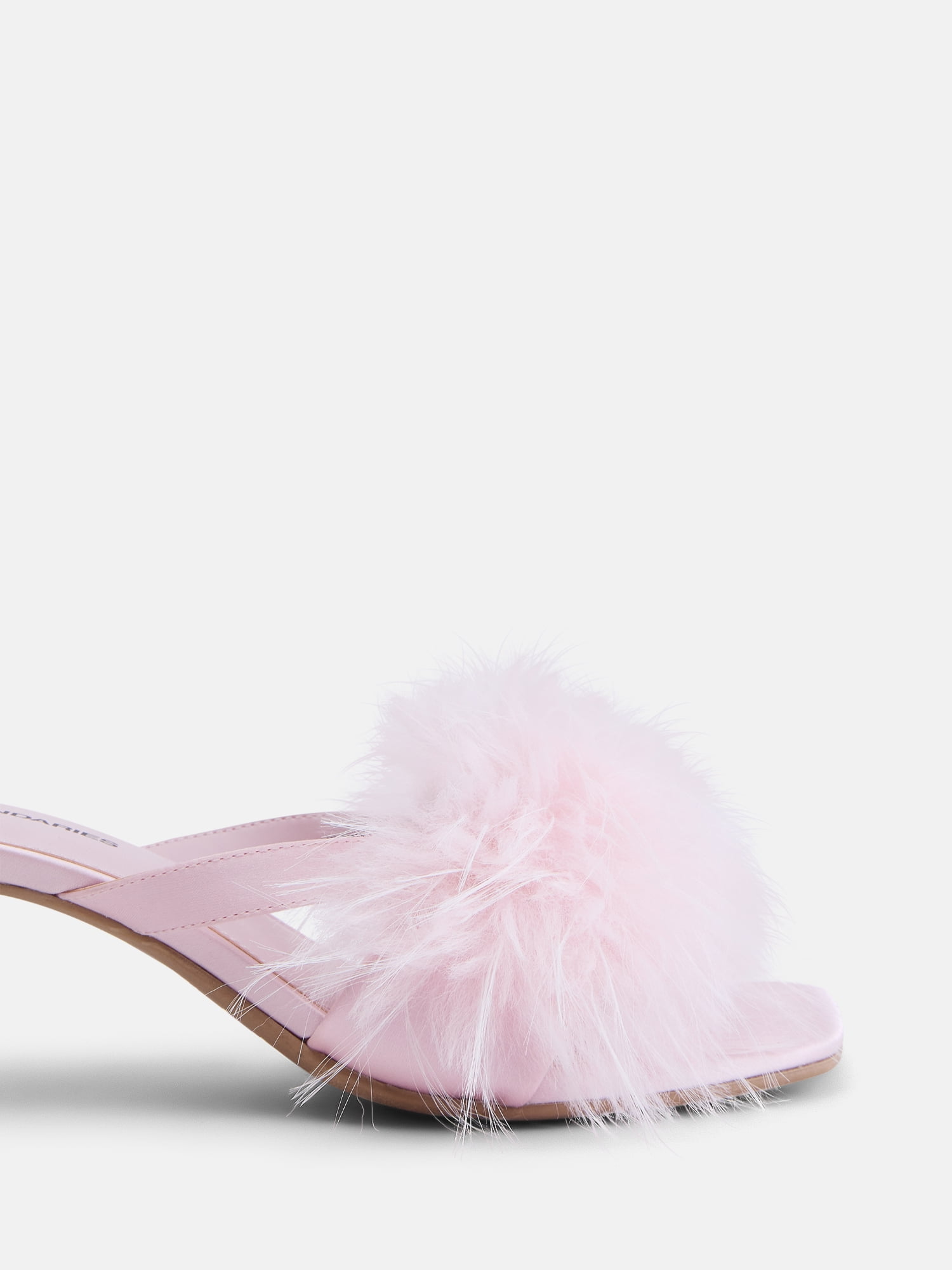 No Boundaries Women's Faux Feather Dress Heels