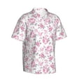 thumbnail image 2 of Balery Rose Flowers Print Men's Hawaiian Shirts Short Sleeve Beach Shirt Relaxed Fit Vacation Button Down Shirts-3X-Large, 2 of 9