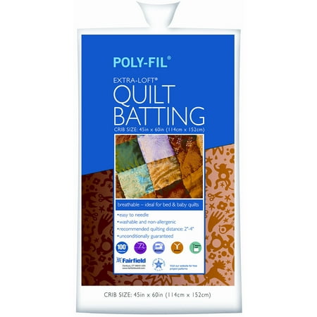 Fairfield Extra Loft Bonded Polyester Batting Crib Size 45 X60