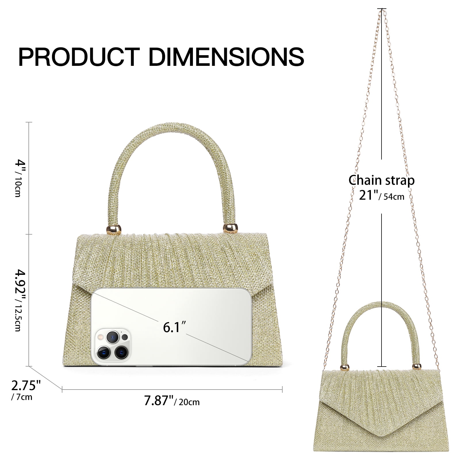LOUEBICA Evening Bag Sparkly Clutch Purses for Women Wedding Party Women's Shoulder Bag Crossbody Handbags