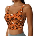 thumbnail image 2 of Fotbe Retro Halloween Sujetador Deportivo Largo sin Aros para Mujer con Almohadillas y Soporte Medio, Transpirable y Absorbente, Camiseta Tipo Chaleco o Tank Top-Small, 2 of 8