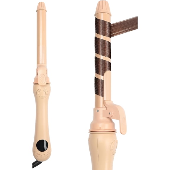 Automatic Rotating Curling Iron, 1-Inch Auto Hair Curler with 4 Temperature Settings & LCD Display, Anti-Scald & Dual Voltage