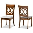 thumbnail image 2 of Baxton Studio Lucie Modern and Contemporary Grey Fabric Upholstered and Walnut Brown Finished Wood 2-Piece Dining Chair Set, 2 of 8