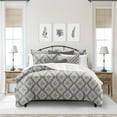 thumbnail image 2 of 6ix Tailors  Shiloh Cindersmoke Full & Double Comforter & 2 Pillow Shams Set - 3 Piece, 2 of 5