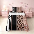 thumbnail image 2 of Homewish Animal Print Twin Sheets, Brown Zebra Leopard Print Bedding, 3 Pieces (1 Flat Sheet, 1 Fitted Sheet and 1 Pillowcase), 2 of 6