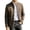 Brown, variant on Blazer for Men Fashion Plaid Stand Collar Button Faux Wool Jacket Warm Slim Fit Vintage Mens Fall Cardigan M