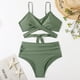 thumbnail image 1 of Conjuntos De Bikini De Cintura Alta Conjuntos de bikini de cintura alta para mujer Traje de baño sexy de ropa de playa simple dividida (Verde L) Ygjytge para Mujer Verde T S, 1 of 8