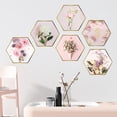 thumbnail image 1 of TIMIFIS The Stickers Pinks Flowers Hexagonal Picture Frame Bedroom Porch Wall Beautification Decorative Wall Stickers Home Decor, 1 of 7
