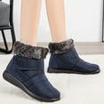 thumbnail image 3 of CHICVOMEY Winter Boots for Women Fur Lined Warm Snow Boots with Velcro Strap Comfortable Outdoor Waterproof Ankle Boots, 3 of 7