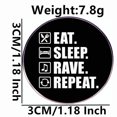 thumbnail image 3 of Broche Eat Sleep Rave Repeat con cita musical divertida con solapa, 3 of 3