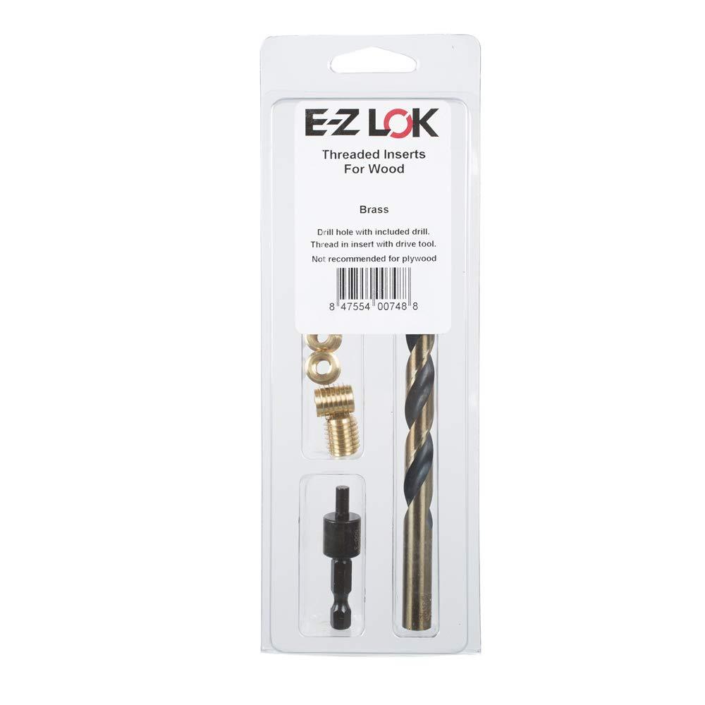 EZ LOK 4004 Threaded Inserts for Wood, Installation Kit, Brass