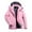 Pink Jackets, variant on Htigea Warm Winter Jacket for Women Fleece Lined Full Zipper Hooded Coat Outdoor Athletic Ski Windbreaker Jackets with Pockets Black 3XL