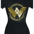 thumbnail image 4 of Wonder Woman tswwgoldlogwom-c2x T-Shirt pour Femme Logo Lasso Doré du Film - 2TG, 4 of 7