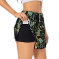 thumbnail image 2 of Bixox Women's Lilies Flowers pattern 2 in 1 Running Shorts - Lightweight Athletic Workout Gym Yoga Shorts Liner with Pockets - Medium, 2 of 7