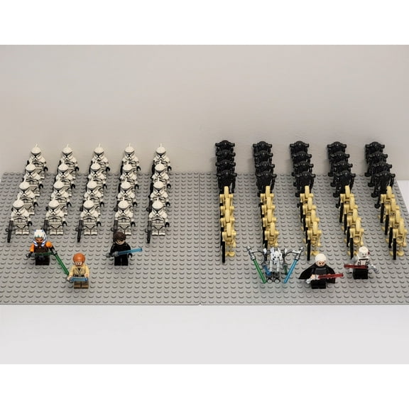 66 Pcs The Clone Wars Battle Droids Clone Troopers Mini Action Figures Building Blocks Toys Set (Gift - 1PCS Turtle Keychain)