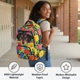 thumbnail image 4 of Chririnla Durable School Bag for Elementary Back to School, Polyester Lightweight Book Bag, Dachshund Floral Pattern, 4 of 9