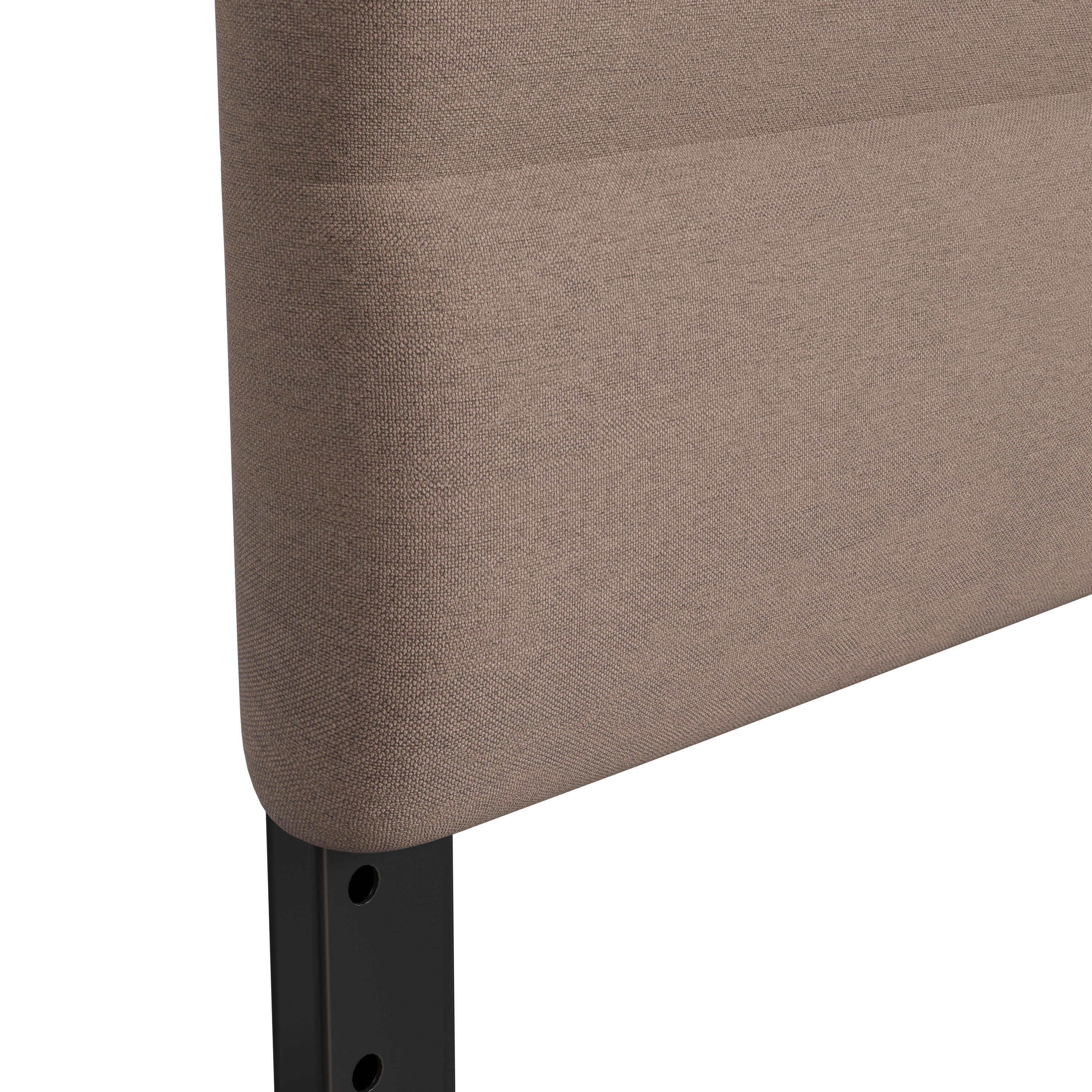 Merrick Lane Queen Headboard with Taupe Tufted Fabric Upholstery and Powder Coated Metal Frame