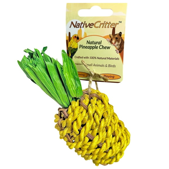 Pineapple Chew - NativeCritter Natural Seagrass for Hamsters, Gerbils, Rabbits, Guinea pigs, Prairie Dogs, Chinchillas, Degus, Squirrels, Rats and other chewing small animals