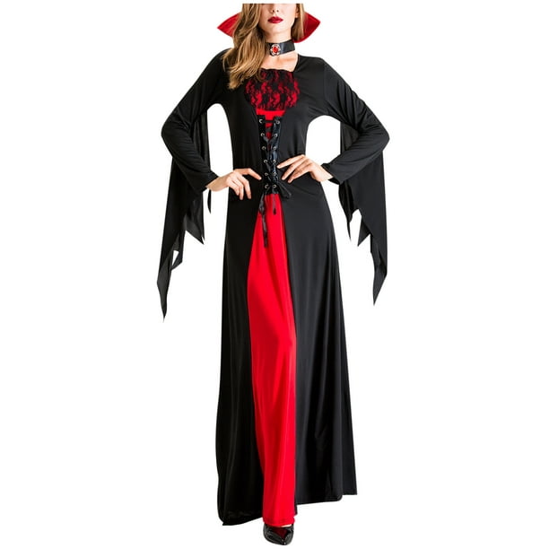 Dadaria Halloween Cosplay Women Vintage Dress Stage Party Long Sleeve ...