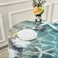 thumbnail image 6 of SKYSONIC Starfish Coral Seashell Round Tablecloth 60inch Indoor Wrinkle Free, Summer Sea Water Circular Lace Table Cover Washable for Kitchen Party BBQ Dining Decor, 6 of 7