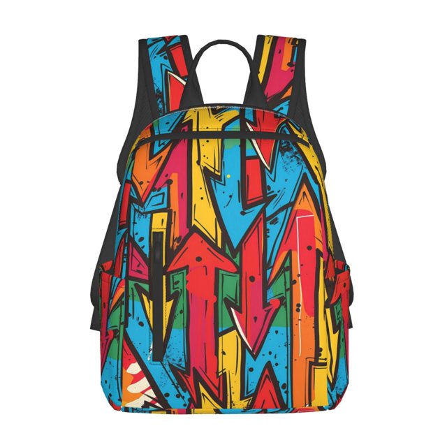 Balery Colorful Arrow Graffiti Pattern Mochila Ligera para Hombres y Mujeres – Resistente y Impermeable, Ideal para la Escuela, el Trabajo, los Viajes y el Uso Diario