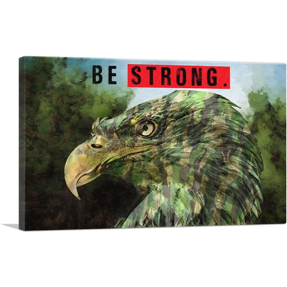 ARTCANVAS Be Strong Army Navy Air Force USA Canvas Art Print - Size: 40" x 26" (0.75" Deep)