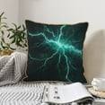 thumbnail image 6 of Fotbe Green Lightning Flash Pattern Velvet Decorative Throw Pillow Covers with Elegant Piping, Soft Plush Cushion Cover for Sofa, Bed, Car, Office-20"x20", 6 of 8