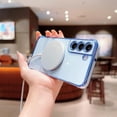 thumbnail image 3 of Compatible with Magsafe Case for Samsung Galaxy S21,Heart Pattern Electroplated Design Soft TPU Shockproof Protective Full Camera Lens Protection Magnetic Case for Samsung Galaxy S21-Blue, 3 of 6