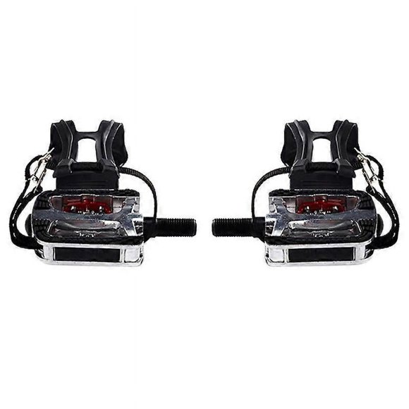 SPD Pedals for Spin Bike with Toe Cages for Clip Pedals Indoor Exercise Cycling Platform Pedals 9/1