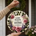 thumbnail image 5 of Front Door Welcome Sign, Welcome Sign for Front Porch, Farmhouse Home Decor, Christian Wall Decor, Round 8 Inch Diameter Door Hanger Sign, God Bless This Home Printed Circular, 5 of 5