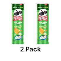(2 pack) Pringles Sour Cream and Onion Potato Crisps Chips, Lunch Snacks, 5.5 oz
