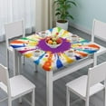 thumbnail image 3 of Colorful Paint Splash Burst Square Fitted Tablecloth with Elastic Edge,Square Table Cover,Washable Elastic Table Cover for Home Kitchen Party Decor 36"x36", 3 of 6