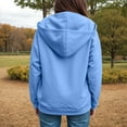 thumbnail image 5 of Quealent Women's Lightweight Cotton Blend Long Sleeve Zip Up Thin Hoodie Jacket Sky Blue for Size XS, 5 of 8
