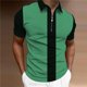 thumbnail image 4 of Camisas de Manga Corta para Hombre, Camisa de Malla con Cremallera de la Mitad de la Solapa Colorblocking, Primavera Verano Casual Top, 4 of 6