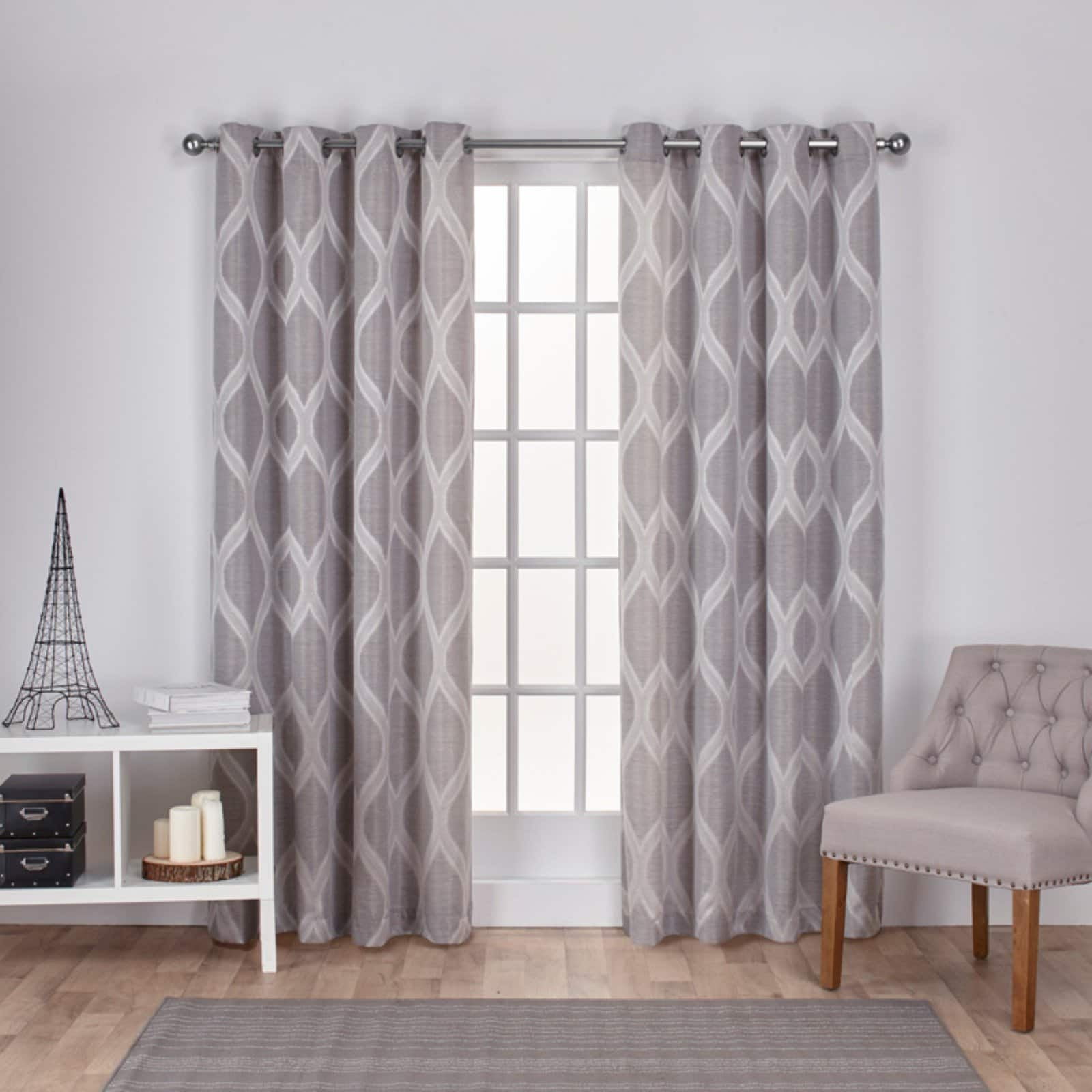 Exclusive Home Curtains Montrose Ogee Geometric Textured Linen