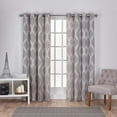 thumbnail image 5 of Exclusive Home Montrose Ogee Geometric Textured Linen Grommet Top Curtain Panel Pair, 54"x96", Ash Grey, 5 of 10