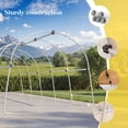 thumbnail image 7 of FOROUTIA 13x20x9ft Heavy-Duty Round Roof Carport, Khaki PE Fabric Portable Garage Shelter, All-Weather Storage Tent for Car/Truck/Boat/Lawn Equipment, Outdoor Canopy with Ratchet Tension System, 7 of 7