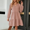 thumbnail image 4 of Fankiway Liquidation Robes à Manches Longues pour Femmes Mode Décontractée Confortable Robes à Manches Longues Col Montant Robes pour Femmes Grande Taille Liquidation, 4 of 8