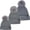 Detachable Pom - Charcoal (3 Pack), variant on Funky Junque Matching Adult/Toddler/Infant Detachable Pom Beanie Set - Rust (3 Pack)