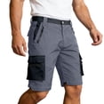 thumbnail image 2 of Shorts for Men Summer Straight Leg Stretch Knee Length Outdoor Hiking Cargo Shorts with Pockets Workwear, 2 of 9