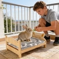 thumbnail image 4 of Wooden Pet with Soft Pad Removable Cartoon Design Small Animal Bed for Rabbits Hedgehogs Hamsters, 4 of 4