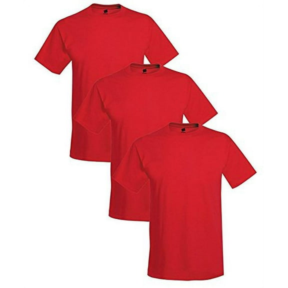 Hanes Men's 3 Pack Comfortblend Short Sleeve T-Shirt, XL, Deep Red