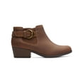 thumbnail image 2 of COLLECTION BY CLARKS Womens Brown Goring Cushioned Button Accent Adreena Field Round Toe Block Heel Zip-Up Leather Booties 7.5 M, 2 of 3