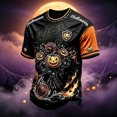 thumbnail image 2 of Halloween Gift for Men Casual Everyday Men’s T Shirt with Halloween Pumpkin Face Graphic for AllSeason Comfort and Soft Breathable Fit Black S, 2 of 4