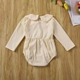 thumbnail image 7 of Styles I Love Infant Baby Girls Ribbed Long Sleeve Collar Romper Holiday Autumn Dressy Bodysuit (Ivory, 3 Months), 7 of 7