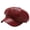 Red, variant on sunsanly Women Spring Summer Beret Retro Solid Color Faux Leather Short Brim Decorative Sun Protection Anti-UV Breathable Lady Painter Hat Unisex Octagonal Cap