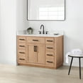 thumbnail image 3 of Gavino 48" Wood Vanity in Light Brown with Composite Stone Top no Mirror, 3 of 13