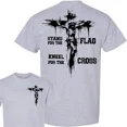 thumbnail image 5 of Stand for the Flag Kneel for the Cross T-Shirt, Christian Patriotic Graphic Tee, Unisex Religious Shirt, Short Sleeve Cotton Top, 5 of 7